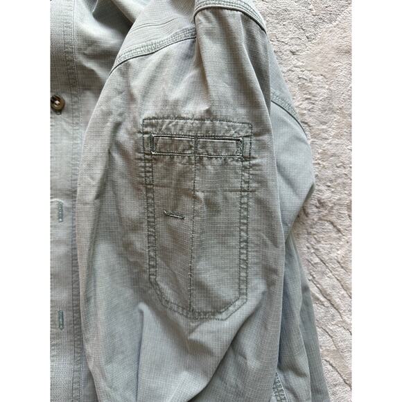 Carhartt Men’s XL Button Down Shirt 100% Cotton Woven Workwear Utility Green - Picture 4 of 4